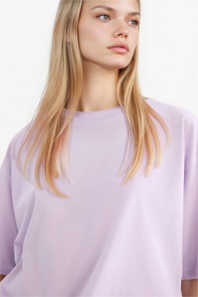 Oversize Fit Crew Neck Basic Cotton T-Shirt