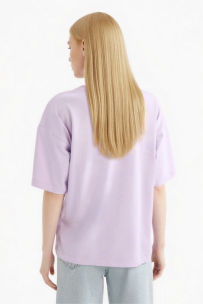 Oversize Fit Crew Neck Basic Cotton T-Shirt