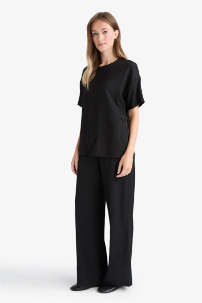 Straight Fit Regular Hem Trousers