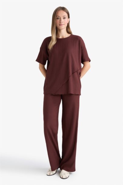 Straıght Fıt Düz Paça Bürümcük Pantolon