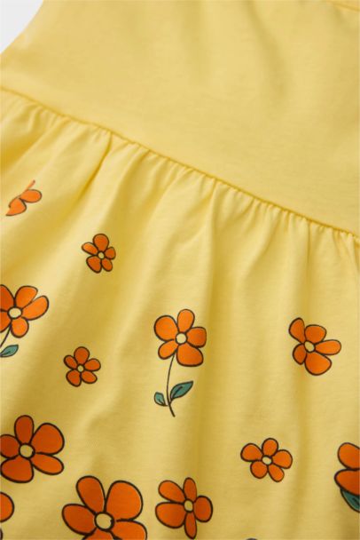 فستان بيبي بناتي فلورال قصة عادية بحمالات