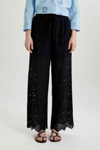 Wide Leg Pocket High Waist Long Trousers