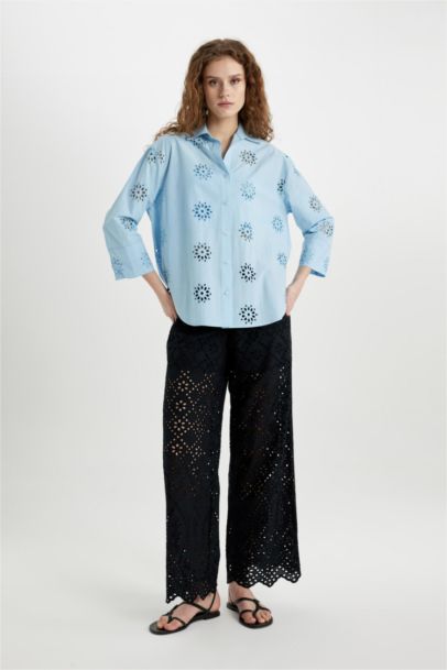 Wide Leg Pocket High Waist Long Trousers