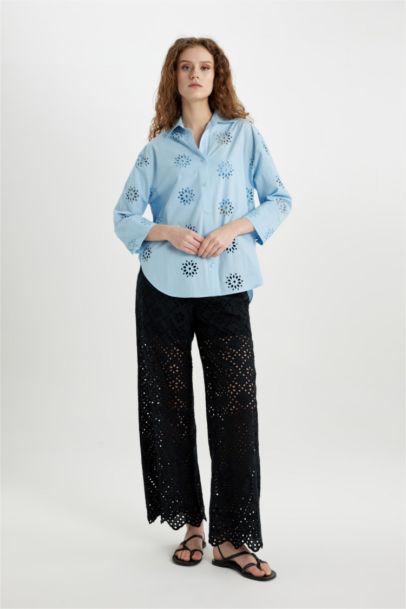 Wide Leg Pocket High Waist Long Trousers