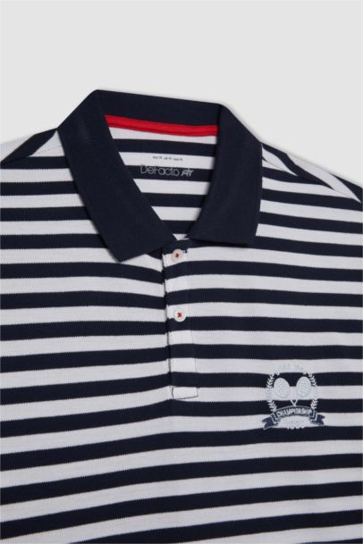 تيشيرت بولو رياضي مطرز قصة عادية بيكيه من DeFactoFit