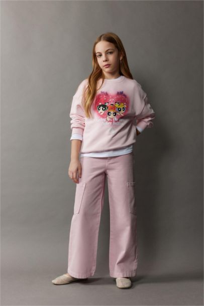 Girl Wide Leg Cargo Jeans