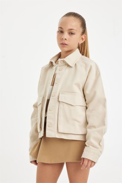 Chemise À Manches Longues en Gabardine pour Fille