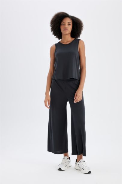 DeFactoFit Standard Fit Crew Neck Modal Sports Tank Top