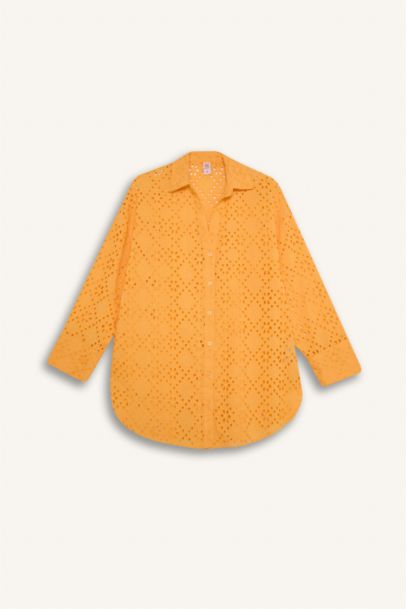 Fall in Love Cotton Yellow Beach Shirt