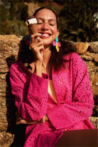 Хлопковая пляжная одежда Fall in Love прямого кроя