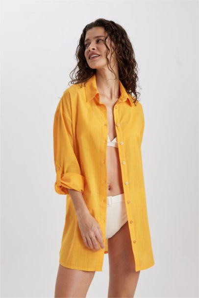 Fall in Love Regular Fit Cotton Beach Shirt