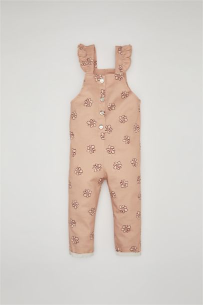 Baby Girl Floral Gabardine Jumpsuit