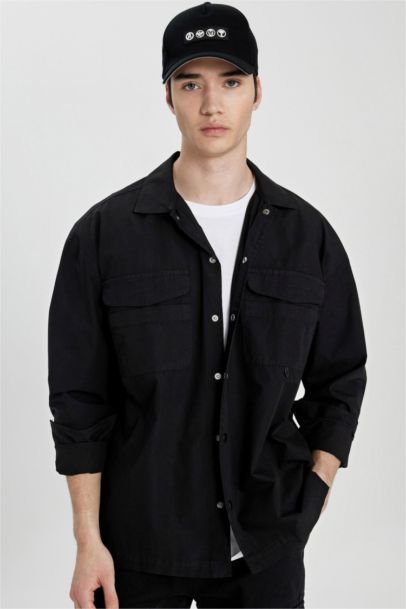 Oversize Fit Cotton Long Sleeve Shirt