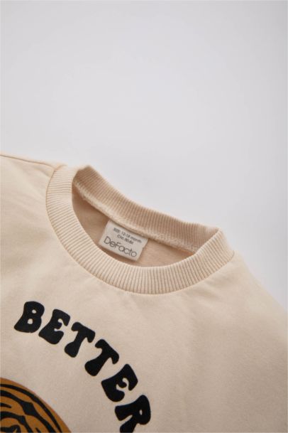 Baby Boy Crew Neck Tiger Printed Sweatshirt