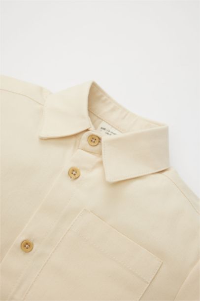 Baby Boy Gabardine Long Sleeve Shirt
