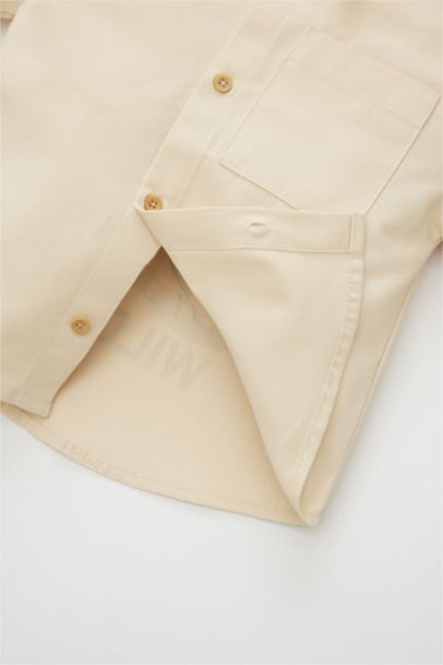 Baby Boy Gabardine Long Sleeve Shirt