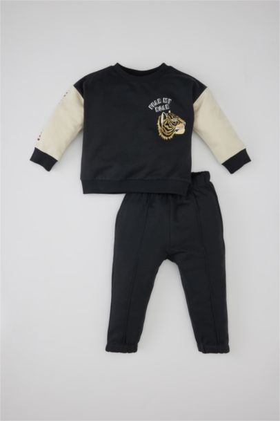 Baby Boy Printed Sweatshirt Sweatpants 2 Piece Set
