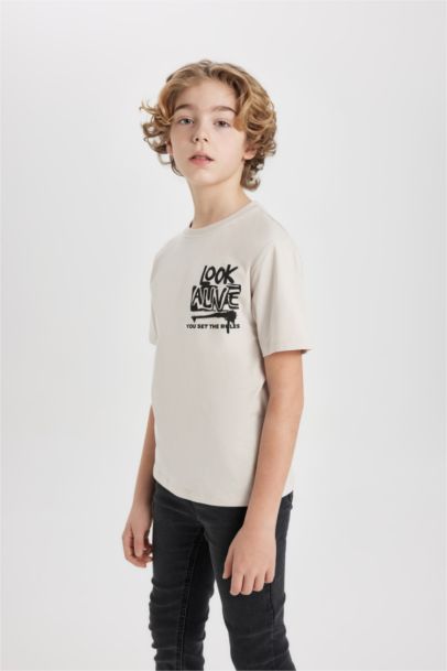Boy Crew Neck Printed Short Sleeve T-Shirt