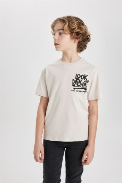 Boy Crew Neck Printed Short Sleeve T-Shirt