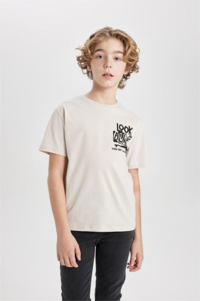 Boy Crew Neck Printed Short Sleeve T-Shirt