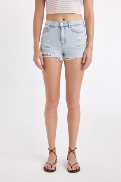 High Waist Denim Shorts