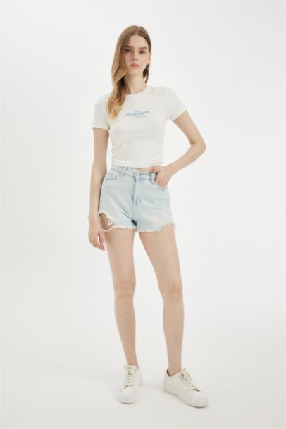 High Waist Denim Shorts