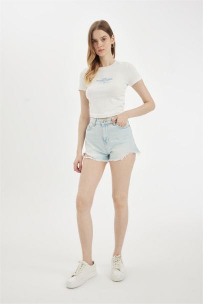High Waist Denim Shorts