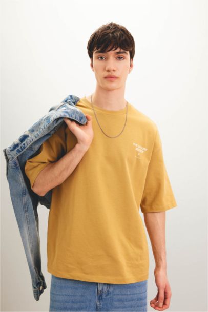 T-Shirt imprimé Au Dos Coupe Relax Col Rond à Manches Courtes