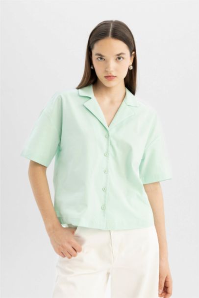 Chemise Oversize en coton à manches courtes