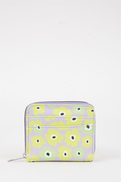 Kadın Çiçekli Desenli Suni Deri Cüzdan