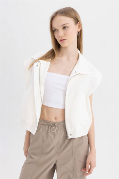 Coool Regular Fit Fermuarlı Gabardin Yelek