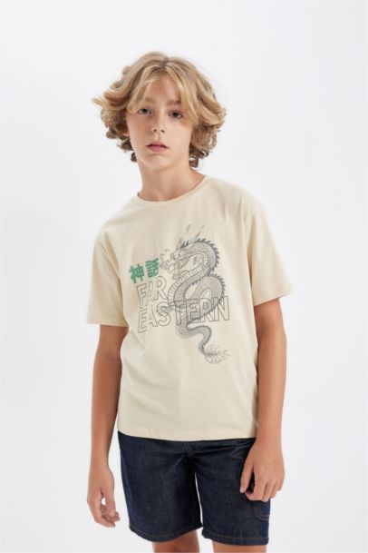 Boy Crew Neck Printed Short Sleeve T-Shirt