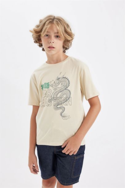 Boy Crew Neck Printed Short Sleeve T-Shirt