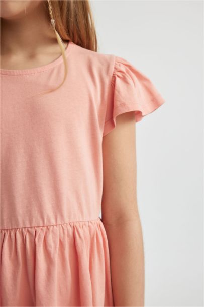 Girl Short Sleeve Combed Cotton Dress