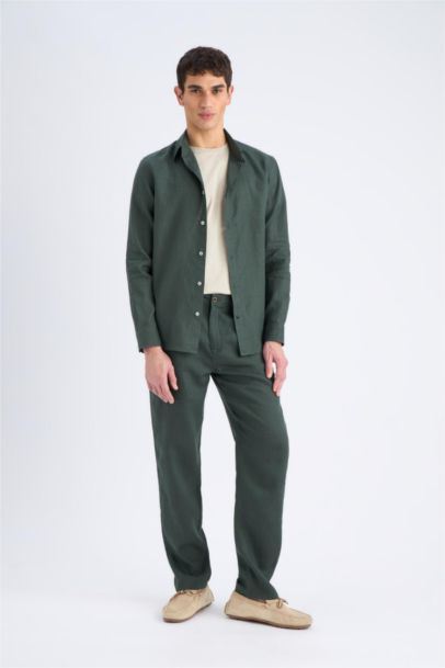 Relax Fit Straight Leg Summer Linen Trousers