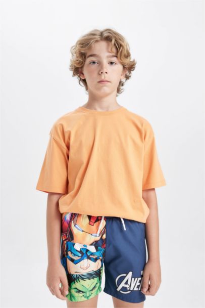 Boy Regular Fit Avengers Swim Shorts