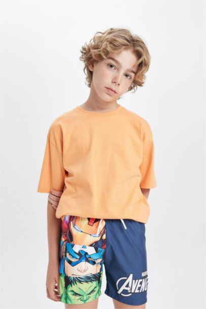 Boy Regular Fit Avengers Swim Shorts