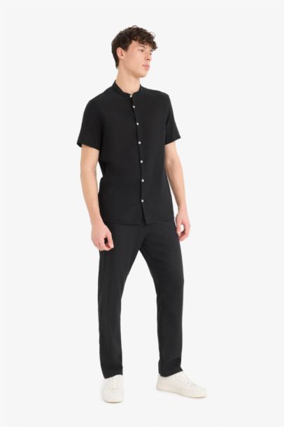 Relax Fit Skinny Leg Linen Blend Summer Trousers