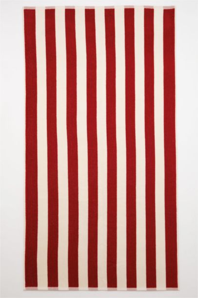 Serviette de plage rayée en coton pour femme