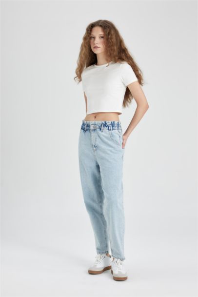 Paperbag High Waist Ankle Length Jeans