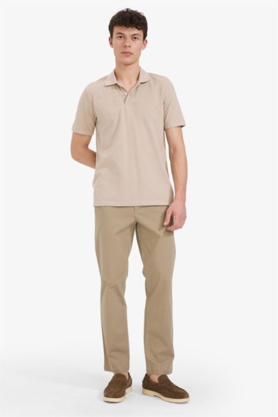 %100 Pamuk Regular Fit Polo Yaka Kısa Kollu Basic Düz Pike Kumaş Tişört