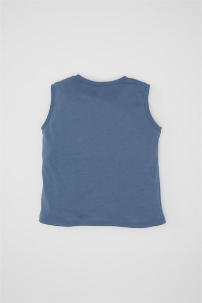 Baby Boy Crew Neck Printed Sleeveless T-Shirt