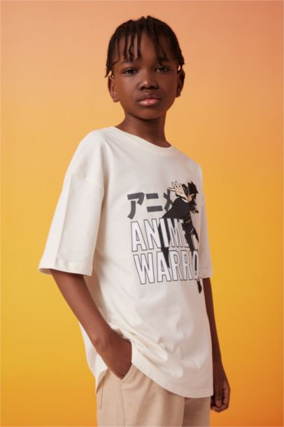 Boy Oversize Fit Crew Neck Printed T-Shirt