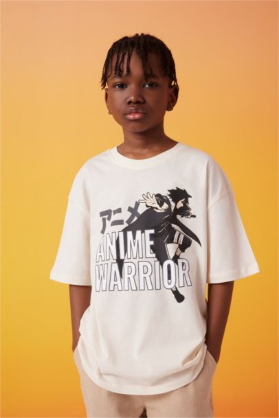 Boy Oversize Fit Crew Neck Printed T-Shirt