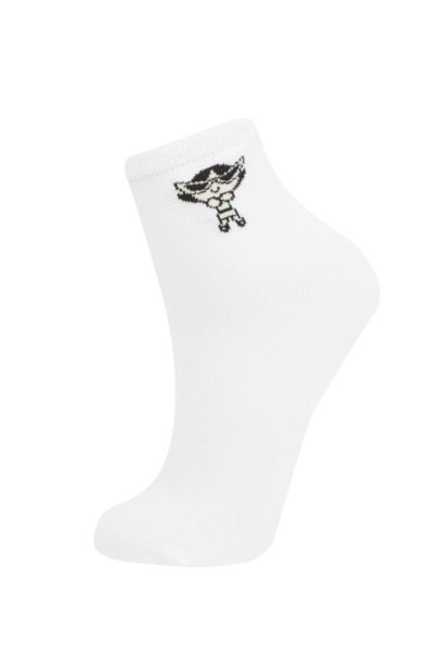 Kız Çocuk PowerPuff Gırls 3'lü Pamuklu Uzun Çorap