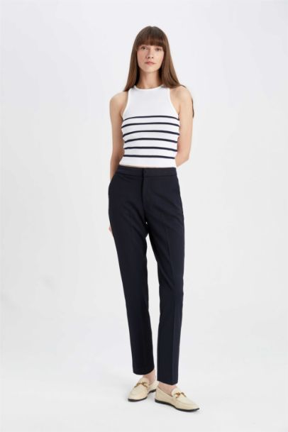 Regular Waist Ankle Length Chino Pants
