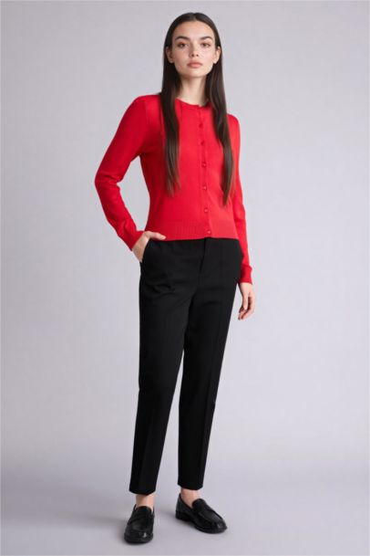 Pantalon droit taille normale longueur cheville