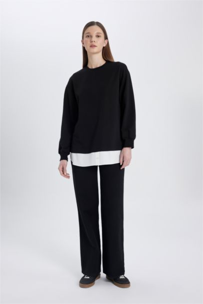 تونيك كم طويل قماش رقيق قصة عادية