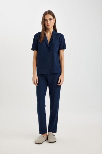 Bas de Pyjama Casual Gaufré coupe régulière