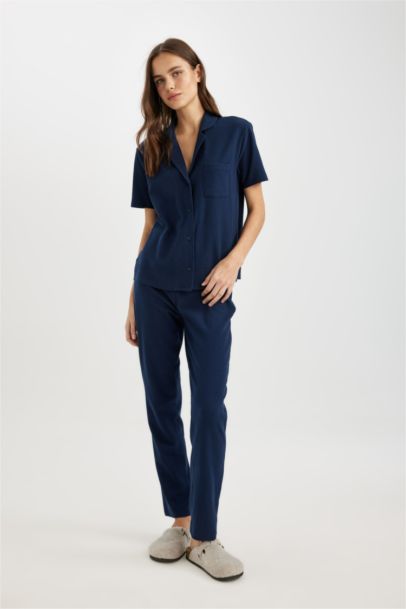 Bas de Pyjama Casual Gaufré coupe régulière